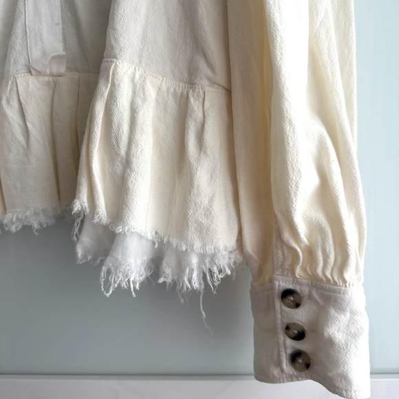 Free People cream linen blouse - Picture 5 of 5